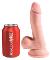 falo imitatoriai - King Cock Plus kcp 6.5 tdc with balls light realistiškas dildo - 5 nuotrauka
