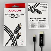 kabelia dp - AXAGON RVDM-HI14C2 Mini DisplayPort į HDMI kabelis 1.8m Juodas (Black) - 3 nuotrauka