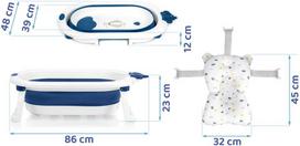 sulankstoma vaikiska vonele - Ricokids sulankstoma vonelė su įdėklu, balta-mėlyna (White-Blue), RK-286 - 12 nuotrauka