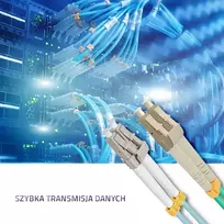 sviesolaidinis laidas - Laidas Qoltec Fiber Optic Cable Multimode LC/UPC to LC/UPC 50/125 OM3 1m - 4 nuotrauka