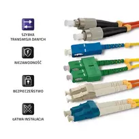 sviesolaidinis laidas - Laidas Qoltec Fiber Optic Cable Multimode LC/UPC to LC/UPC 50/125 OM3 1m - 5 nuotrauka