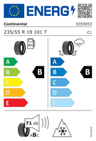 235 55 r19 ziemines - Padangos WinterContact TS 870P 101 T ( B B B 71dB ) CONTINENTAL 235/55R19 - 2 nuotrauka