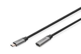 usb c laidas 4k - Digitus USB-C/M į USB-C/F ilgintuvas DB-300230-010-S Juodas (Black) - 3 nuotrauka