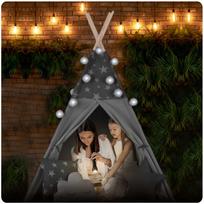 teepee palapine - Vigvamas - palapinė su priedais Nukido, pilkas - 4 nuotrauka