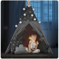teepee palapine - Vigvamas - palapinė su priedais Nukido, pilkas - 5 nuotrauka