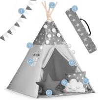 teepee palapine - Vigvamas - palapinė su priedais Nukido, pilkas - 13 nuotrauka