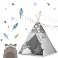 teepee palapine - Vigvamas - palapinė su priedais Nukido, pilkas - 18 nuotrauka