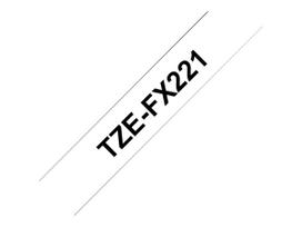 spausdintuvas balta - Brother | TZe-FX221 Flexible ID Laminated Tape | Black on White | TZe | 8 m | 0.9 cm | TZEFX221 - 3 nuotrauka