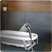 ideklai - RICOKIDS sulankstoma vonelė su termometru ir įdėklu, balta-pilka (White-Grey), RK-287 - 5 nuotrauka