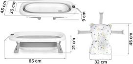 ideklai - RICOKIDS sulankstoma vonelė su termometru ir įdėklu, balta-pilka (White-Grey), RK-287 - 11 nuotrauka