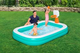 pripuciami baseinai bestway senukai - Bestway Dunk N' Splash, mėlynas (Blue), 251 x 168 x 102 cm, 636 l - 2 nuotrauka