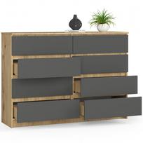 artisan 99 - Komoda Akord K140, ąžuolo/pilka, 40 cm x 138 cm x 99 cm - 4 nuotrauka