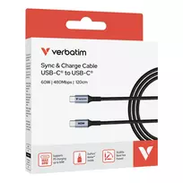 laidas usb c 2m - Verbatim USB TYPE-C CONN 1.2M 60W/SYNC CHARGE 60W - 2 nuotrauka