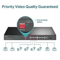 poe sakotuvas - TP-Link TL-SL1218P 16-Port 10/100 Mbps Rackmount PoE+ Switch - 4 nuotrauka