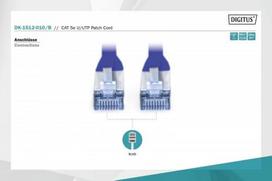cat5 kabelis - DIGITUS CAT 5e U-UTP Patch Cable 1m Blue - 5 nuotrauka