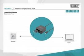usb c power charger - Digitus Nešiojamojo kompiuterio įkroviklis USB-C Maitinimo šaltinis 65W PD3.0 DA-10071 Juodas (Black) - 3 nuotrauka