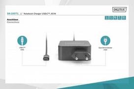 usb c power charger - Digitus Nešiojamojo kompiuterio įkroviklis USB-C Maitinimo šaltinis 65W PD3.0 DA-10071 Juodas (Black) - 4 nuotrauka