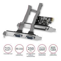 psn card - AXAGON PCEA-PSN PCI-Express kortelė su 1x lygiagrečiuoju ir 2x nuosekliaisiais prievadais 250 kbps Juoda (Black) - 6 nuotrauka