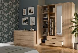 spintos - Topeshop ROMANA 160 SON bedroom wardrobe/closet 11 shelves 4 door(s) Oak - 2 nuotrauka