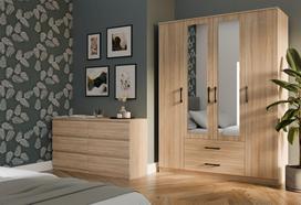 spintos - Topeshop ROMANA 160 SON bedroom wardrobe/closet 11 shelves 4 door(s) Oak - 5 nuotrauka