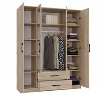 spintos - Topeshop ROMANA 160 SON bedroom wardrobe/closet 11 shelves 4 door(s) Oak - 6 nuotrauka