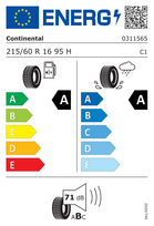 padangos 215 60 r16 - Automobilio padanga Continental ECOCONTACT-6 215/60HR16 - 2 nuotrauka