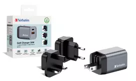 usb c laidas pd - Verbatim GNC-35 GAN CHARGER 2 PORT 35W/USB A/C (EU/UK/US) - 3 nuotrauka