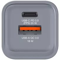 usb c laidas pd - Verbatim GNC-35 GAN CHARGER 2 PORT 35W/USB A/C (EU/UK/US) - 5 nuotrauka