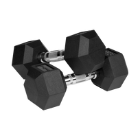 hanteliai 9kg - Gumuoti ketaus hanteliai Rebel Active Hex 2x9kg - 3 nuotrauka