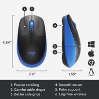 belaide pele logitech - Logitech | Full size Mouse | M190 | Wireless | USB | Blue | 910-005907 - 11 nuotrauka