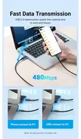 venta - Vention USB 2.0 - USB-C adapteris PVC - Juodas - 5 nuotrauka