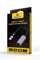 usb 3.2 type c - GEMBIRD USB 3.1 + type-C Gigabit tinklo adapteris space pilkas - 2 nuotrauka