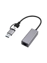 usb 3.2 type c - GEMBIRD USB 3.1 + type-C Gigabit tinklo adapteris space pilkas - 4 nuotrauka