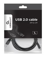 usb to usb c cable 2 m - Gembird Cable USB to USB Black 1m - 3 nuotrauka