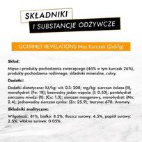purina gourmet - Šlapias kačių maistas Purina Gourmet Revelations Chicken, 0.114 kg, 2 vnt. - 5 nuotrauka