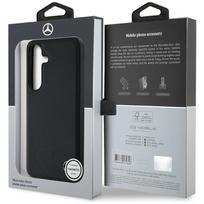 samsung galaxy s25 juodas - Mercedes "Leather Horizontal Debossed Curves MagSafe Galaxy S25" Black - 2 nuotrauka