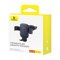 baseus laikikli - Baseus Metal Age 3 Gravity Car Phone Holder for Air Vent - Juodas (Black) - 3 nuotrauka