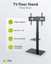 70 televizoriui - Goobay BASIC GRINDYS TV stovas 37"-70", Juodas (Black) - 3 nuotrauka