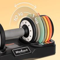 x10 - Automatiniai reguliuojami ketaus hanteliai REBEL ACTIVE 2x10 kg RBA2335 - 5 nuotrauka