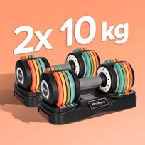 x10 - Automatiniai reguliuojami ketaus hanteliai REBEL ACTIVE 2x10 kg RBA2335 - 6 nuotrauka