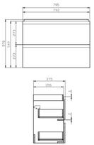 praustuvas - Vonios spintelė CERSANIT MODUO SLIM 80, balta (White) - 3 nuotrauka