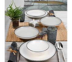 porceliano pietu servizas - GURAL PORSELEN Pietų servizas, 24 dalys, balta/juoda (White/Black) - 2 nuotrauka