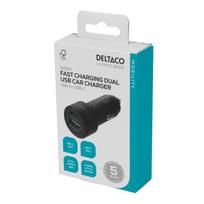 usbc - DELTACO 12/24V, 1xUSB-C, PD 18 W, 1xUSB-A, 18 W, 36W, juodas / USBC-CAR122 - 3 nuotrauka