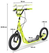 paspirtukas su pripuciamais ratais - HyperMotion Runkie 16" Geltonas (Yellow) - 14 nuotrauka