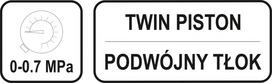 kojines pompos - Kojinė pompa su manometru Yato, 7 bar (2 cilindrai) - 2 nuotrauka