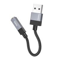 auda auda - Hoco UPA32D AUX USB A (patinas) į 3,5 mm Jack (patelė) adapteris Juodas (Black) - 2 nuotrauka