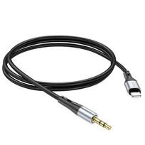 aux laidas - Hoco UPA22 AUX Jack 3.5 mm į Lightning 1m Juodas (Black) - 5 nuotrauka
