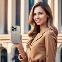 apple iphone 16 pro case - Topt Crystal Glitter dėklas skirtas Apple iPhone 13 Pro sidabro spalvos - 3 nuotrauka