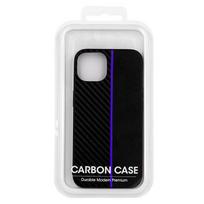apple iphone 12 pro max, - Tel Protect CARBON Case for Apple iPhone 12 Pro Max Juodas su mėlynu dryžiu (Black with Blue Stripe) - 2 nuotrauka