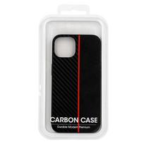 telefonas iphone pro max 12 - Tel Protect CARBON dėklas skirtas Apple iPhone 12 Pro Max juodos spalvos with red stripe - 2 nuotrauka